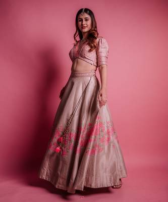 Champagne Beige Bewildered Lehenga Set 3