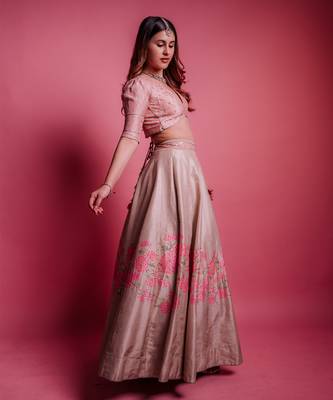 Champagne Beige Bewildered Lehenga Set 4