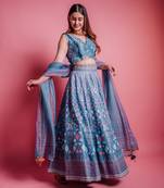 Dessert Blue Pinnacle Lehenga Set