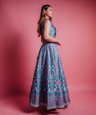 Dessert Blue Pinnacle Lehenga Set 2