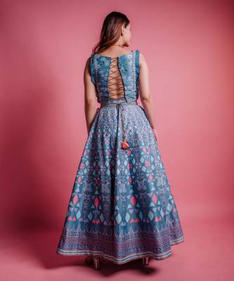 Dessert Blue Pinnacle Lehenga Set 4