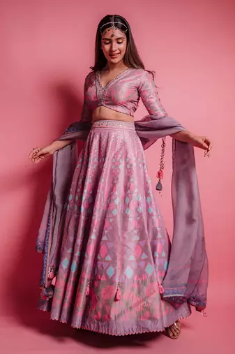Dewberry Mauve La Vie En Rose Lehenga Set
