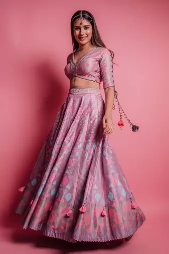 Dewberry Mauve La Vie En Rose Lehenga Set