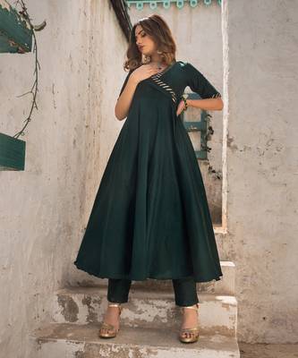 Poppy green angrakha set 3