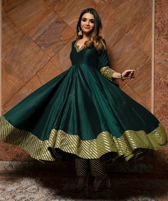 Jannat dark green anarkali set 2