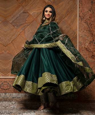 Jannat dark green anarkali set 3