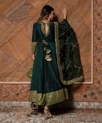 Jannat dark green anarkali set 4