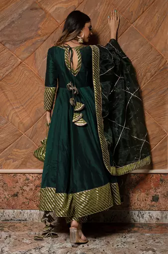 Jannat dark green anarkali set