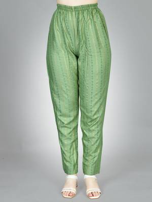 Women embroidered rayon pista green kurta pant set 4