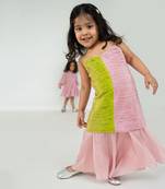 Two tone ruched kurta set