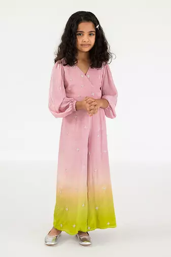 Light pink overlap jumpsuit