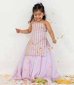 Lavender stripes lehenga set