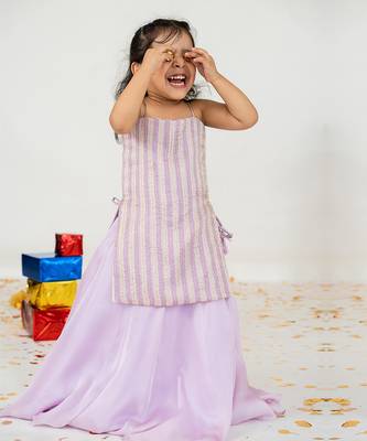 Lavender stripes lehenga set 2