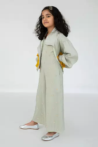 Light mint bomber jacket set