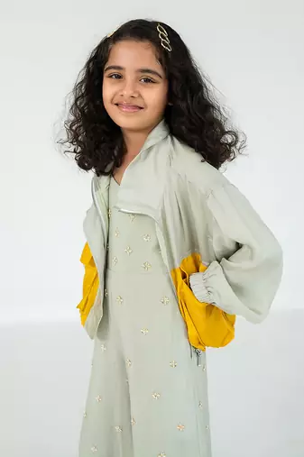 Light mint bomber jacket set
