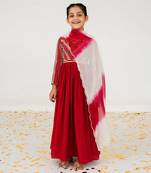 Red anarkali with duppata