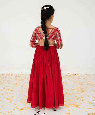 Red anarkali with duppata 4