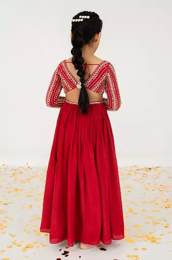 Red anarkali with duppata