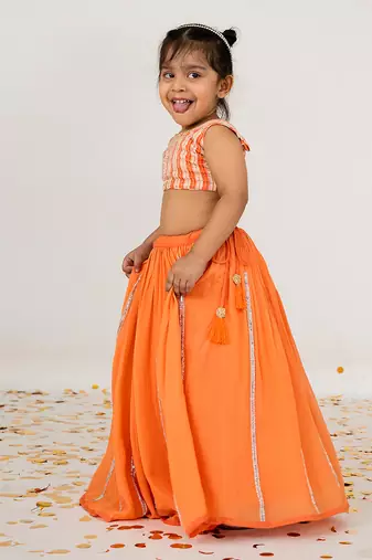 Orange lehenga set