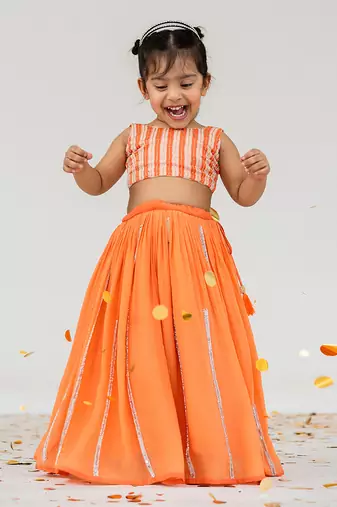 Orange lehenga set