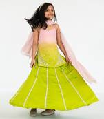 Light pink shaded kurta lehenga set