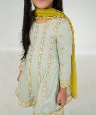 Light mint anarkali set 3