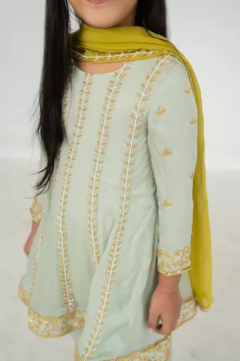 Light mint anarkali set