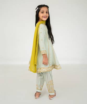 Light mint anarkali set 4