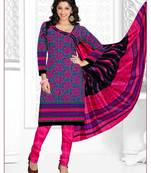 purple printed cotton unstitched regular churidar dress material