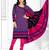 purple printed cotton unstitched regular churidar dress material