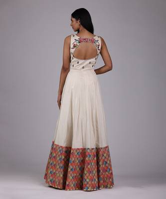 Ivory embroidered anarkali 3