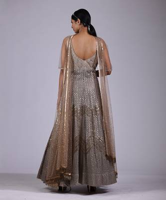 Silver anarkali gown 3