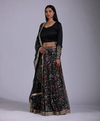 Black Boho Lehenga Set 1