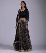 Black Boho Lehenga Set