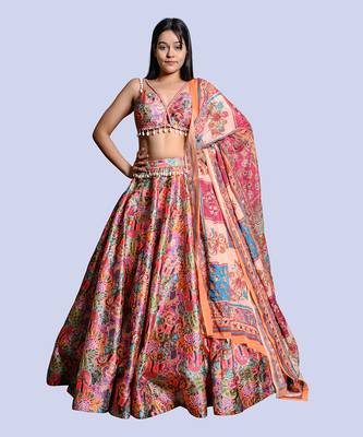 Multicolour Embroidered Lehenga Set 1