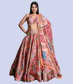 Multicolour Embroidered Lehenga Set