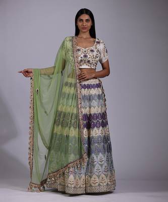 Off White Embroidered Lehenga Set 1