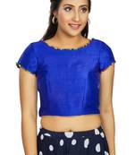 Blue Art Silk Designer Party Wear Readymade Blouse
