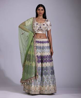 Off White Embroidered Lehenga Set 2