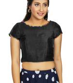 Black Art Silk Designer Party Wear Readymade Blouse