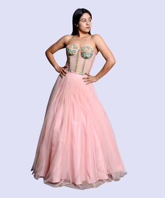 Pink Corset Lehenga Set 1
