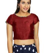 Maroon Art Silk Designer Party Wear Readymade Blouse