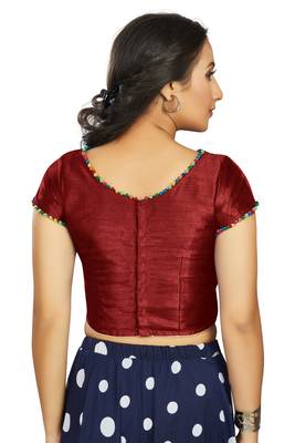Maroon Art Silk Designer Party Wear Readymade Blouse 2