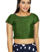 Green Art Silk Designer Party Wear Readymade Blouse