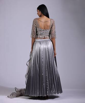 Ivory Pleated Lehenga Set 4