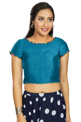 Firozi Art Silk Designer Party Wear Readymade Blouse 1