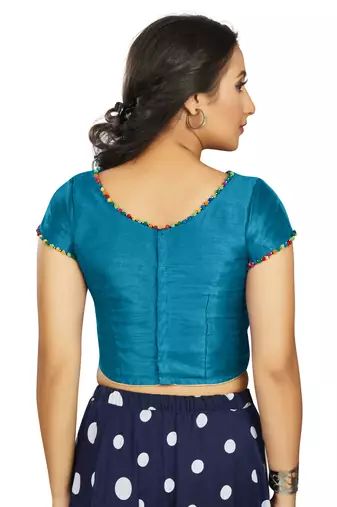 Firozi Art Silk Designer Party Wear Readymade Blouse