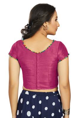 Pink Art Silk Designer Party Wear Readymade Blouse 2