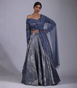 Greyish Blue Lehenga Set