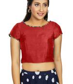 Red Art Silk Designer Party Wear Readymade Blouse